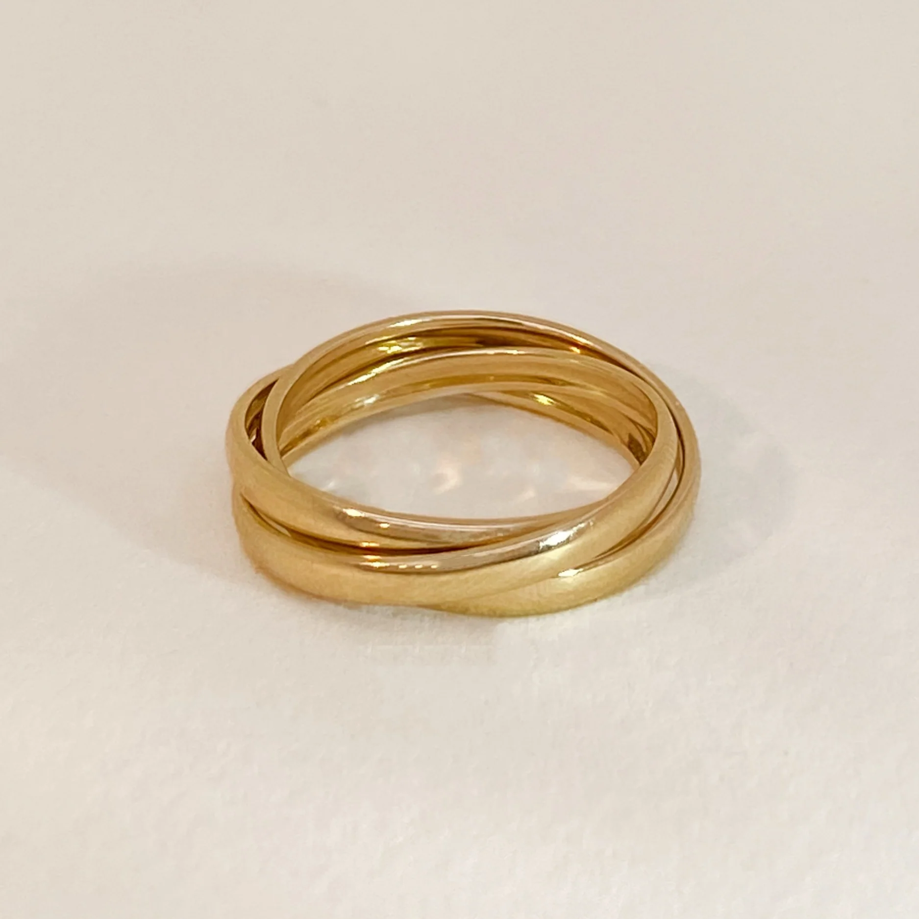Bold Golden Trio Ring - Image 3