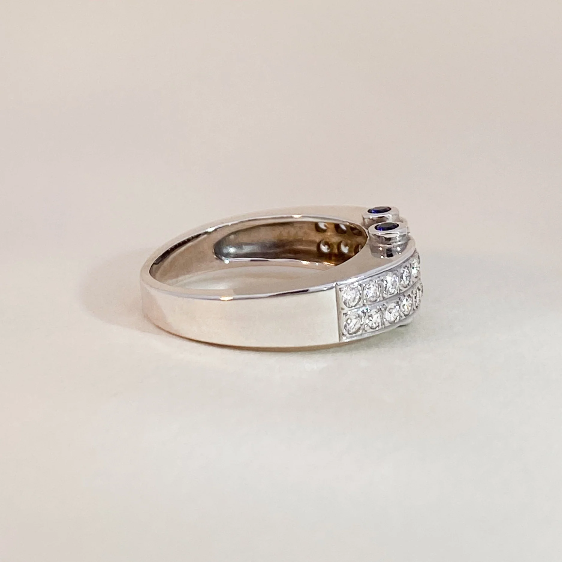 Double Diamond Arche Ring White Gold - Image 3