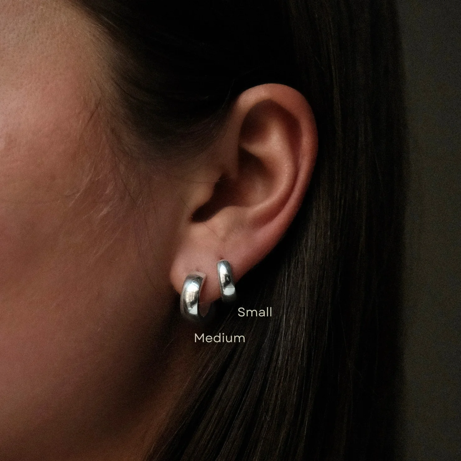 Silver Hoops Small - Image 4